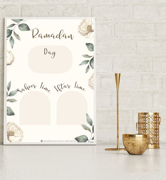 White Floral Ramadan Decor Bundle